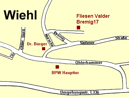 Anfahrtskarte Fliesen Valder, Bremig 17, Wiehl